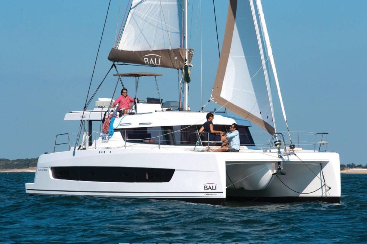 Bali Catspace af Caraibes Catamarans Grenadines i Blue Lagoon Marina